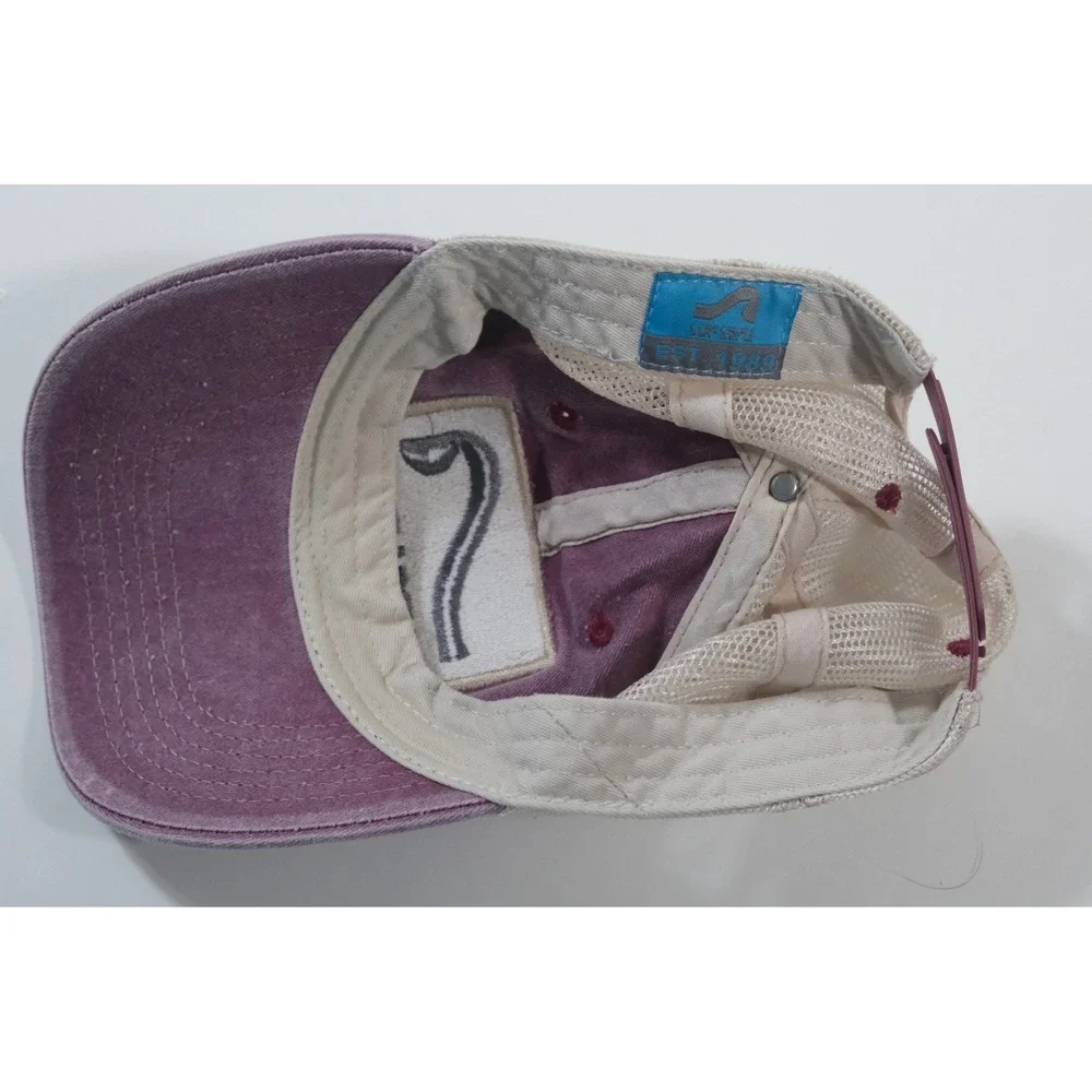 Surf Style Trucker Hat Unisex OS Purple Tan Logo‎ Patch Mesh Snapback Distressed